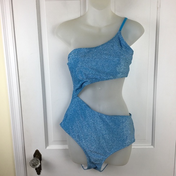 Victoria's Secret PINK shimmer one shoulder one-piece swimsuit - Picture 1 of 9